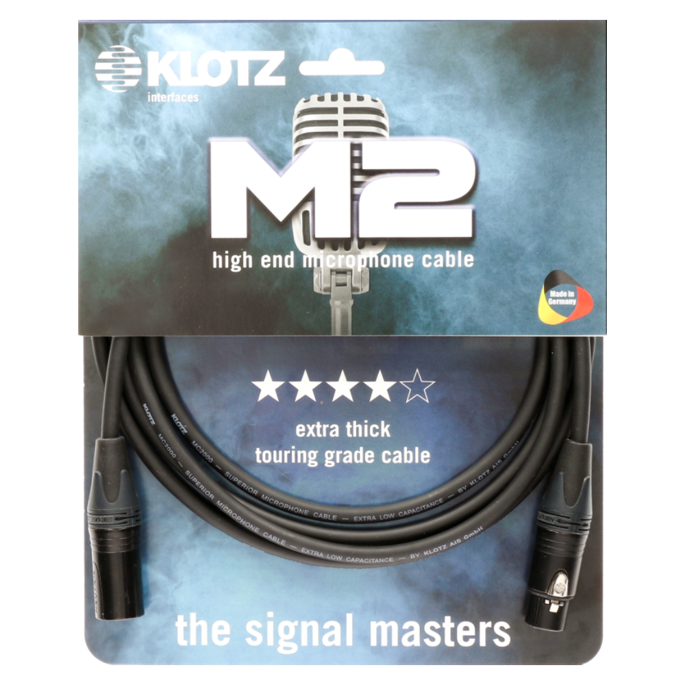 Klotz M2 MC2000 XLR NEUTRIK Uçlu Siyah 10mt Mikrofon Kablosu